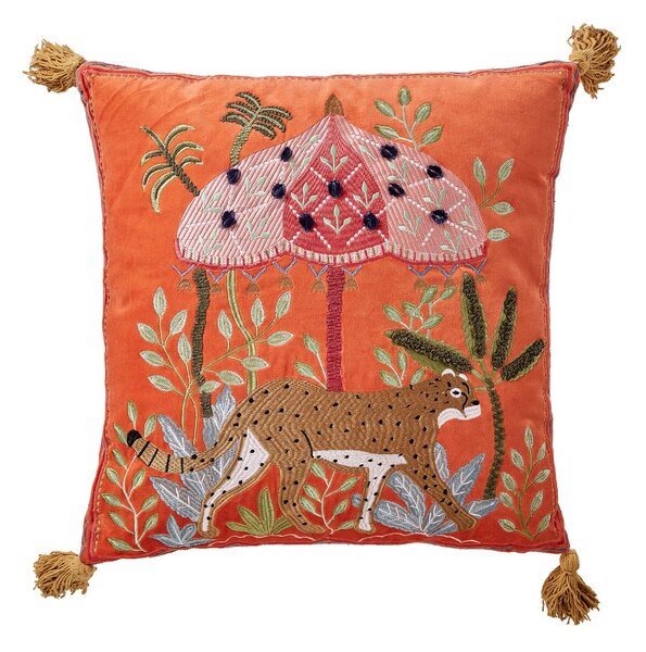 BOHEMIAN párna hímzéssel, tigris 50 x 50 cm
