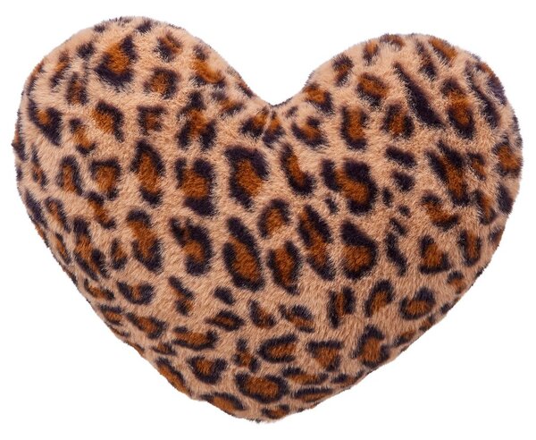 HEART szív alakú párna, leopárd 40 x 30 cm