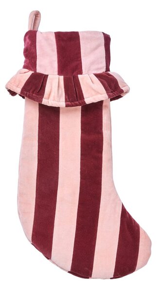 X-MAS karácsonyi zokni 56 cm, bordó/pink