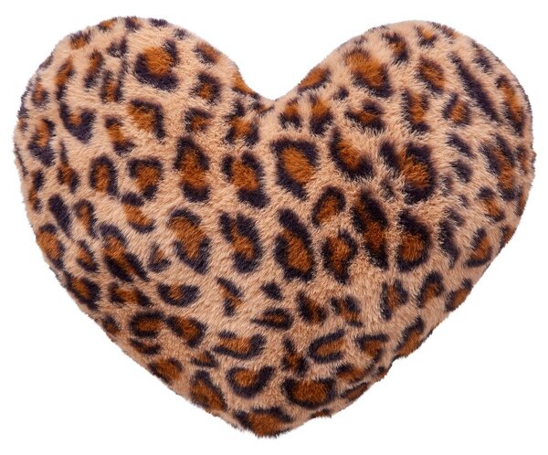 HEART szív alakú párna, leopárd 40 x 30 cm