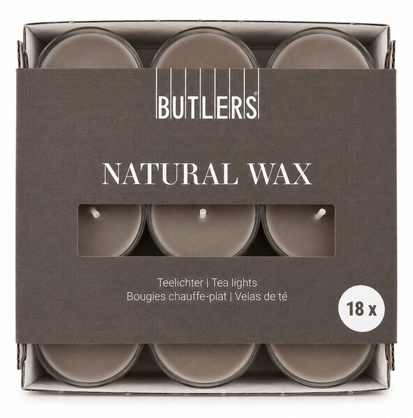 NATURAL WAX mécses 18db szürkésbarna