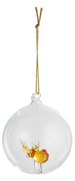 HANG ON üveg karácsonyfadísz Ø 9cm ,szarvas