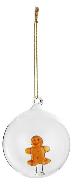 HANG ON üveg karácsonyfadísz Ø 9cm ,mézeskalács figura