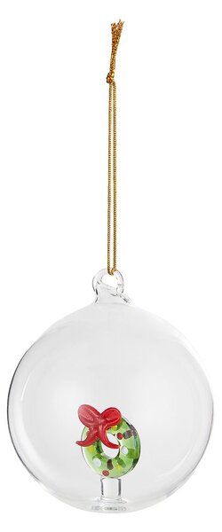 HANG ON üveg karácsonyfadísz Ø 9cm ,koszorú