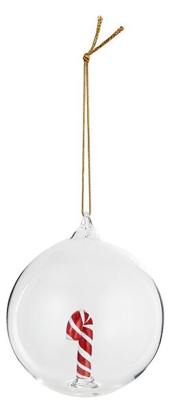 HANG ON üveg karácsonyfadísz Ø 9cm ,cukorpálca