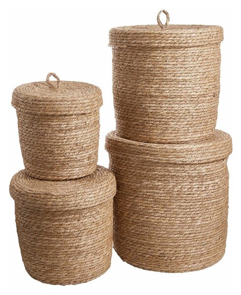 RUSH ROPE tengerifű kosár fedéllel Ø 30 cm