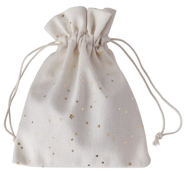 PACK-A-BAG textil zsák arany csillagok 14 x 18 cm