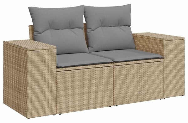 VidaXL Kanapé Szett 6 db Beige és Világosszürke Poli rattan és acél