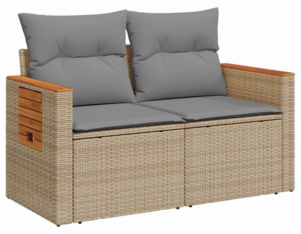 VidaXL Kanapé Szett 6 db Beige és Világosszürke Poli rattan és acél