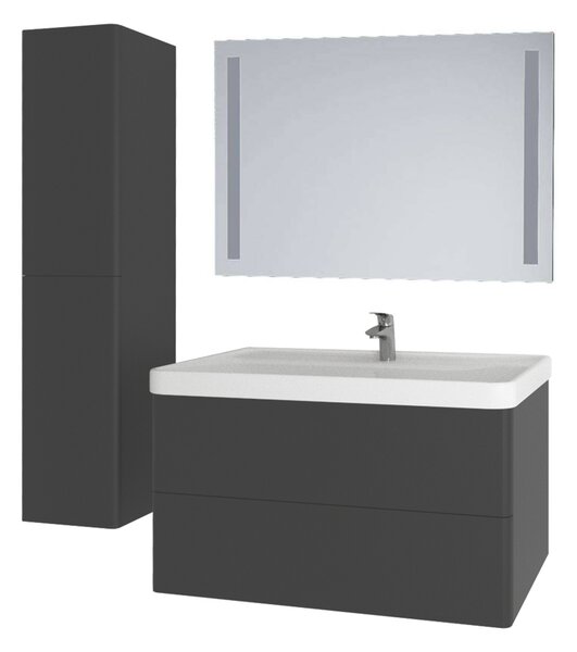 Mereo, Mereo Siena, fürdőszobaszekrény kerámia mosdóval 101 cm, fehér fényes, MER-CN4121