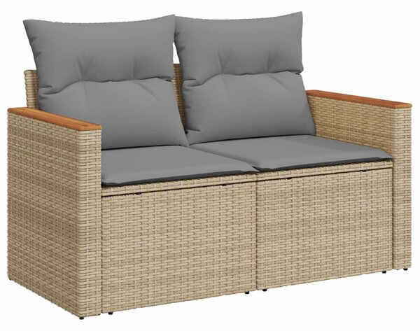 VidaXL Kanapé Szett 8 db Beige és Világosszürke Poli rattan és acél