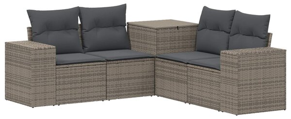 VidaXL Kanapé Szett 5 db Szürke és sötétszürke Poli rattan és acél