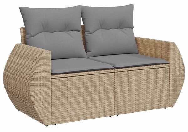 VidaXL Kanapé Szett 5 db Beige és Világosszürke Poli rattan és acél