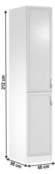 KONDELA Élelmiszer szekrény D40SP, fehér/sosna Andersen, bal, SICILIA