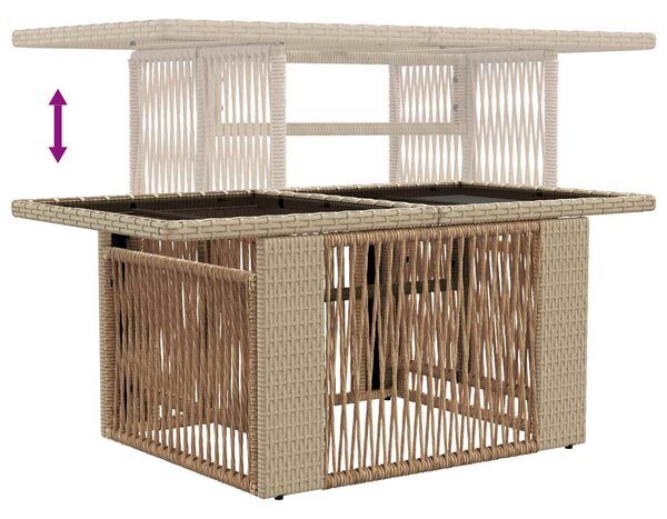 VidaXL Kerti Kanapé Szett 6 db Beige és Krémszínű polirattan