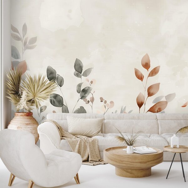 Fotótapéta finom akvarell őszi levelek