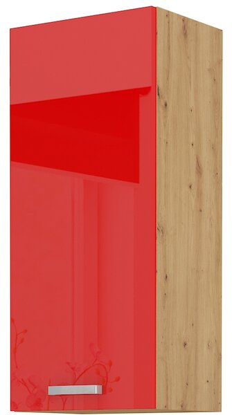 Felső konyhaszekrény Arryn 30 G-90 1F (artisan tölgy +fényes piros). 1024815