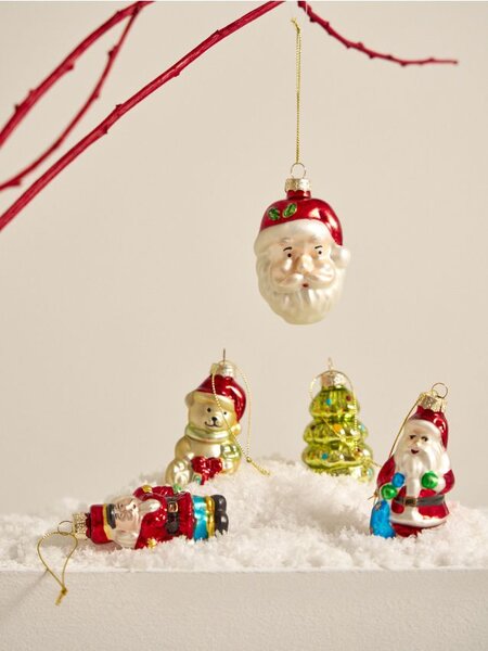 Sinsay - Üvegból készült karácsonyi fenyő díszek 5 pack - többszínű