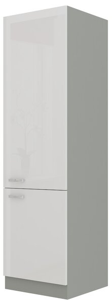 Élelmiszer konyhaszekrény Brunea 60 DK-210 2F (szürke + fényes fehér)