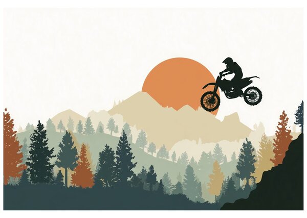 Tapéta motokrossz ugrás a hegyekben
