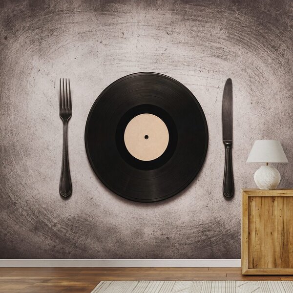 Fotótapéta vinyl tányér evőeszközökkel