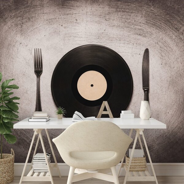 Fotótapéta vinyl tányér evőeszközökkel