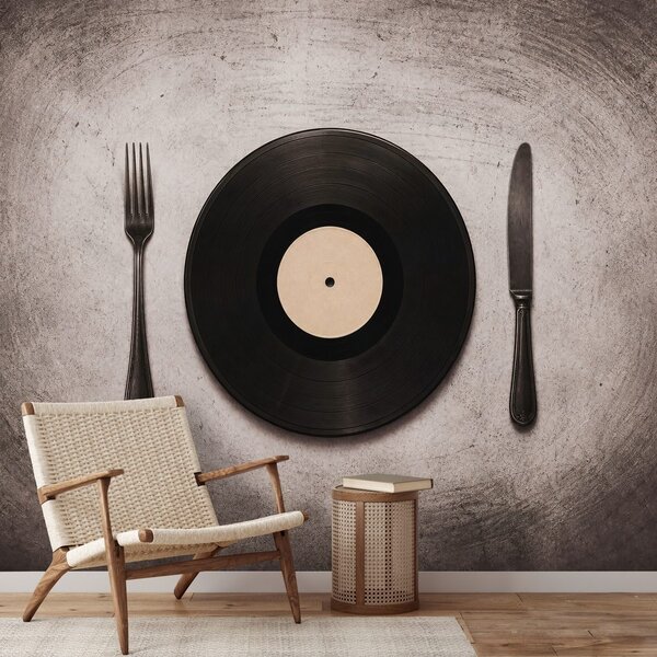 Fotótapéta vinyl tányér evőeszközökkel