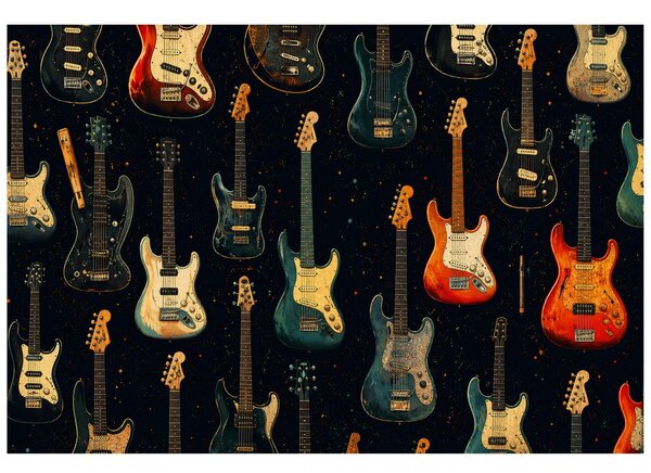 Fotótapéta retro elektromos gitárok sötét háttéren