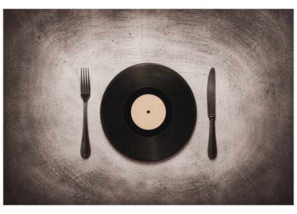 Fotótapéta vinyl tányér evőeszközökkel