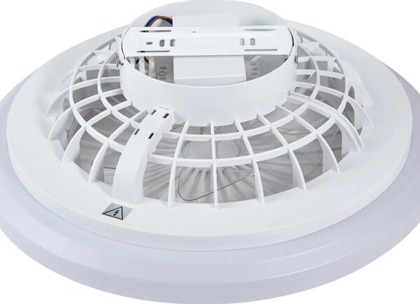 Mennyezeti ventilátor fehér,LED-del, dimmelhető RGB-vel és távirányítóval (48,5CM)