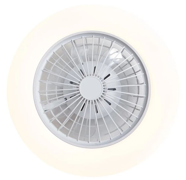 Mennyezeti ventilátor fehér,LED-del, dimmelhető RGB-vel és távirányítóval (48,5CM)