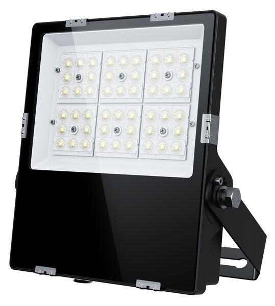 LED reflektor , kültéri , 100w , természetes fehér , 160 lm/w , Lumileds LED , slim , fekete , IP66 , 5 év garancia , LEDISSIMO TECHNICAL