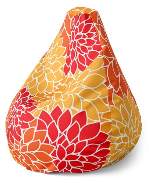 Pear babzsák színes virágok - gyerek, piros / sárga
