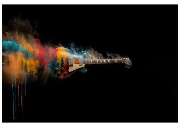 Fotótapéta színes elektromos gitár fekete háttérrel