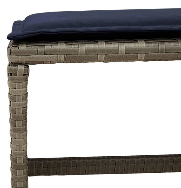 VidaXL 9 db szürke polyrattan kerti étkezőgarnitúra párnákkal
