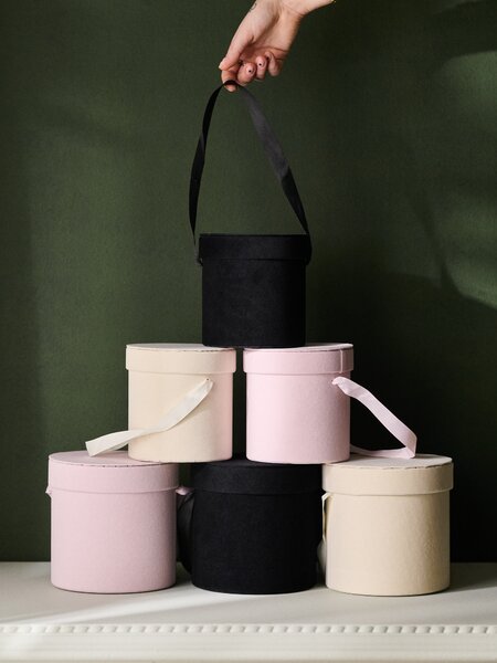 Sinsay - Kerek dekoratív flower box fogantyúval - rózsaszín