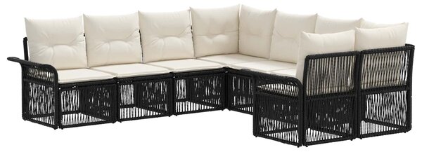 VidaXL Kerti Kanapé Szett 8 db 8-Ülőhelyek száma Fekete és krémfehér
