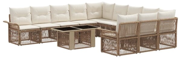 VidaXL Kerti Kanapé Szett 12 db Beige és Krémszínű polirattan