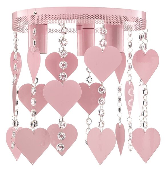 Eko-Light Corazon mennyezeti világítás rózsaszín szívekkel, dimmelhető, Lila / pink / rózsaszín, Gyermekszoba, fém, Fiatalos életstílus