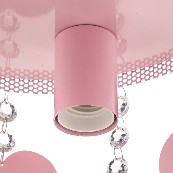 Eko-Light Corazon mennyezeti világítás rózsaszín szívekkel, dimmelhető, Lila / pink / rózsaszín, Gyermekszoba, fém, Fiatalos életstílus