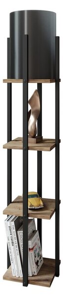 Opviq , 390FLH1162 , Nora - Black, Natural , Fekete Színű , Állólámpa , E27 Foglalattal