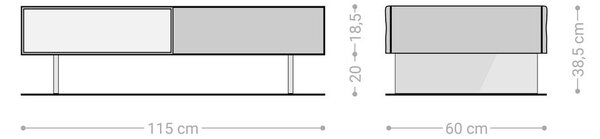 DELIFE Dohányzóasztal New Live-Edge 115x60 cm akác természetes 2 fiók 1 rekesz lebegő fém láb fekete