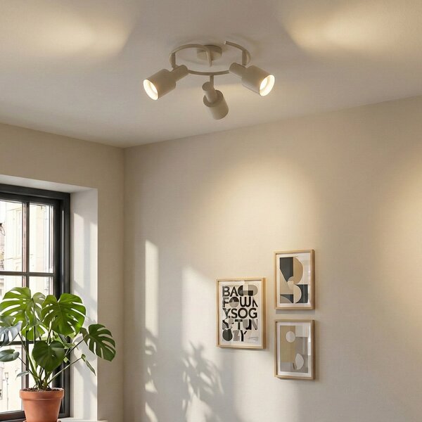 Mennyezeti Lámpa Lindby, Ovelia, dimmable, Bézs, Nappali, Fém, Modern