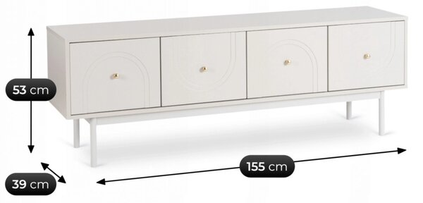 TV-szekrény 155 cm, kasmír MARLEN