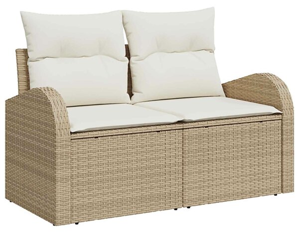 VidaXL Kanapé Szett 6 db Beige és Krémszínű Poli rattan és acél