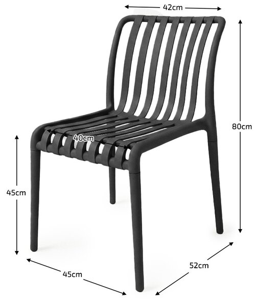 Kerti garnitúra TREGO ISLAND - 2 szék és kerek asztal ø 60 cm, antracit