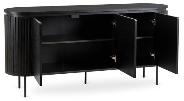 Komód 160 cm, háromajtós kivitelben, fekete színben BECK