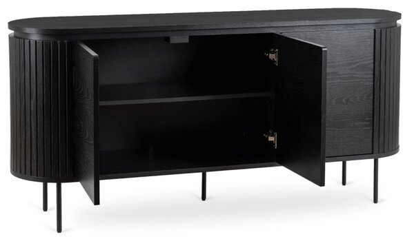 Komód 160 cm, háromajtós kivitelben, fekete színben BECK