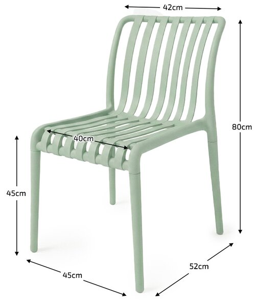 Kerti szett TREGO ISLAND - 2 szék és kerek asztal ø 60 cm, zöld