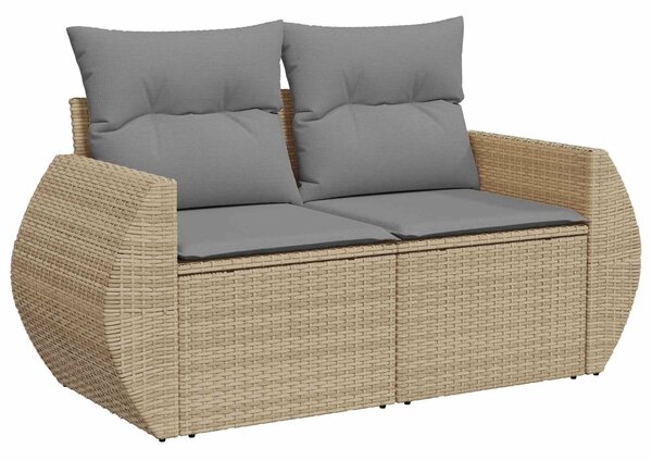 VidaXL Kanapé Szett 6 db Beige és Világosszürke Poli rattan és acél